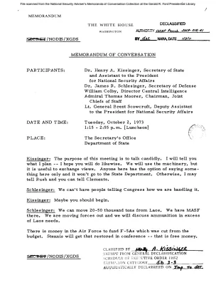 October 2, 1973 - Kissinger, Schlesinger, Colby, Moorer