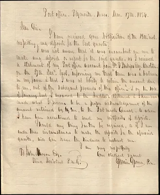 Ephraim Spooner to John Marron March 17 1854