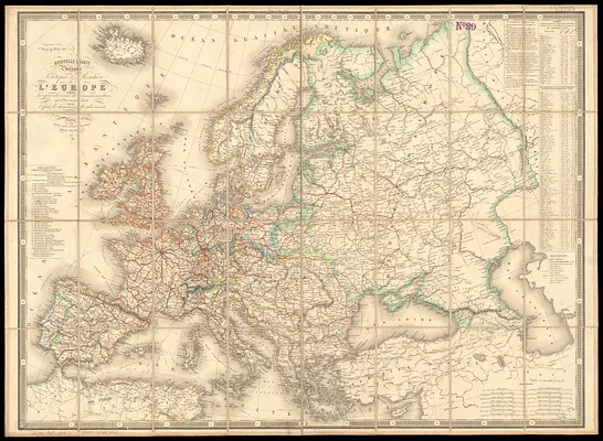 Nouvelle carte physique, politique & routière de l'Europe