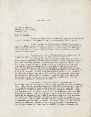 Letters Sent to Dr. Herman Schlundt, June 22, 1931