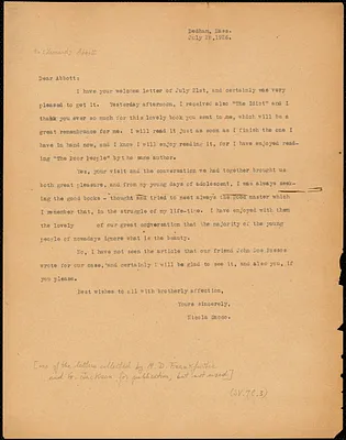 Nicola Sacco typed letter (copy) to [Leonard D.] Abbott, 28 July 1926
