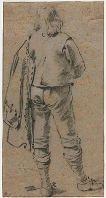 A Man Standing Seen from the Back