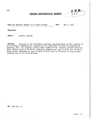 Cross Reference Memorandum