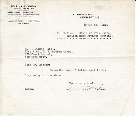 Letters Received to H.H. Barker, March 26, 1930