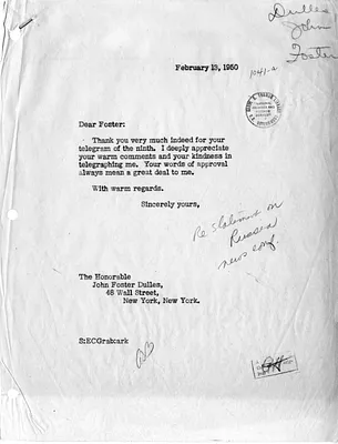 Letter from Secretary of State Dean Acheson and John Foster Dulles