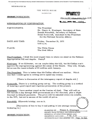 December 19, 1975 - Ford, Kissinger, Scowcroft, Rumsfeld
