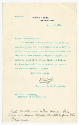 Letter from William Loeb to E. A. Hitchcock