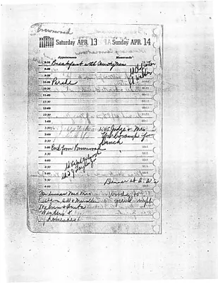Lyndon Johnson's 1957 Desk Diary, beginning 4/13/1957