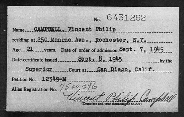 Campbell, Vincent Philip - 1945