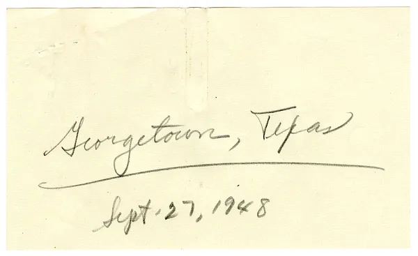 Press Release, Speech of President Harry S. Truman, Georgetown, Texas