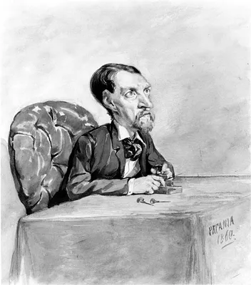 Man at Table/ Caricature of Jeweler