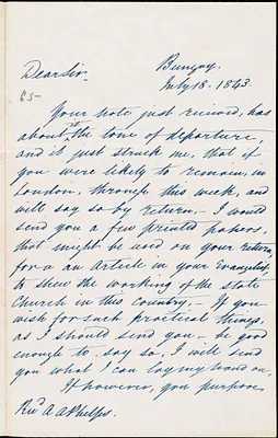 Letter from John Childs, Bungay, to Amos Augustus Phelps, July 18, 1843