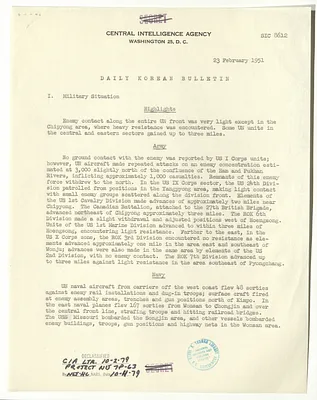 Memorandum, Daily Korean Bulletin