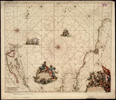 Terra nova, ac maris tractus circa Novam Franciam, Angliam, Belgium, Venezuelam Novam, Andalusiam, Guianan, et Brasiliam