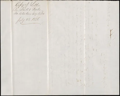 Copy of a letter from W. A. Harrington to Fisk and Dale, 28 July 1856