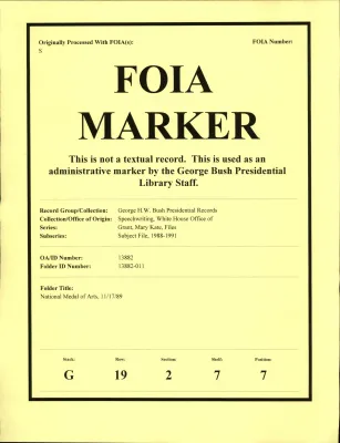 National Medal of Arts 11/17/89 [OA 4425]