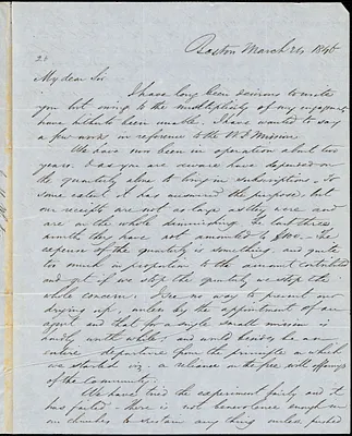 Letter from James Morris Whiton, Boston, [Massachusetts], to Amos Augustus Phelps, 1846 March 21