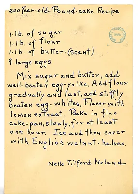 200 Year Old Pound Cake Recipe
