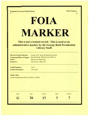 Greek Independence Day 3/25/92 [OA 6099]