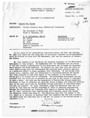 Memorandum of Conversation with Secretary of State Dean Acheson, Foreign Minister of the Netherlands Joseph M. A. H. Luns, and Homer Byington