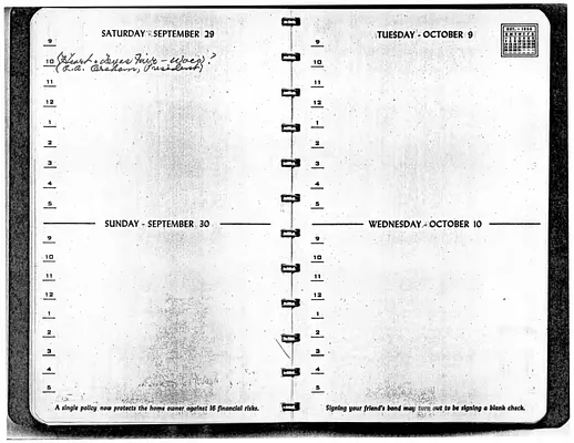 Lyndon Johnson's 1956 Desk Diary II, beginning 9/29/1956
