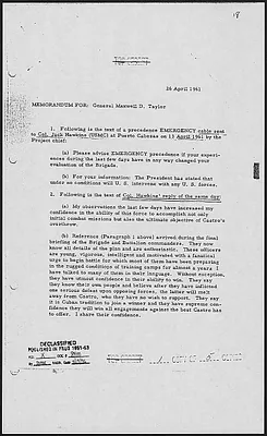Annex No. 18 Memorandum for General Taylor