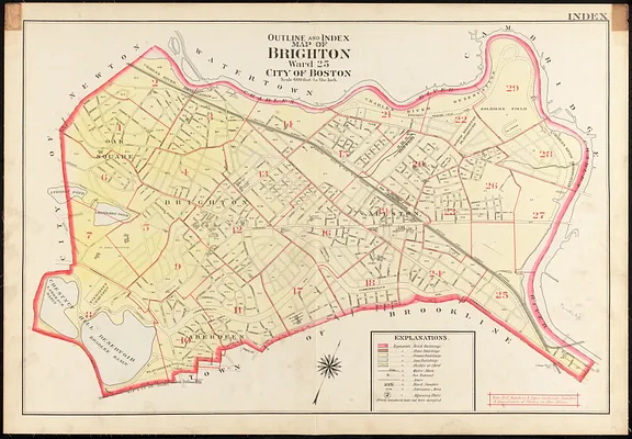 Outline and index map of Brighton, ward 25, city of Boston