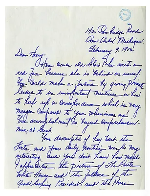 Letter from Myra Hornbuckle to Harry S. Truman