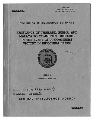 Central Intelligence Agency, National Intelligence Estimate 20, Resistance of Thailand, Burma, and Malaya to Communist Pressures in the Event of a Communist Victory in Indochina in 1951