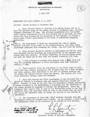 Memorandum from Major General Lyman Lemnitzer to Major General J. H. Burns