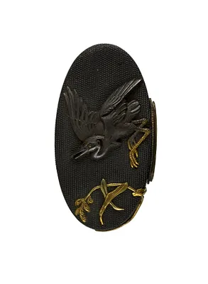 Kashira with Heron and Reeds