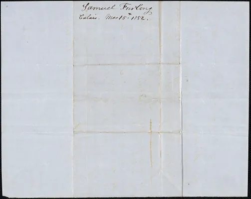 Samuel Furlong to Samuel Warner, 15 March 1852