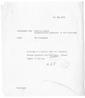 Memorandum from President Harry S. Truman to David Niles