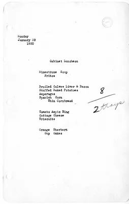 White House Luncheon Menu