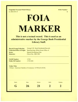 Chilean - American Chamber of Commerce 12/7/90 [OA 8320]