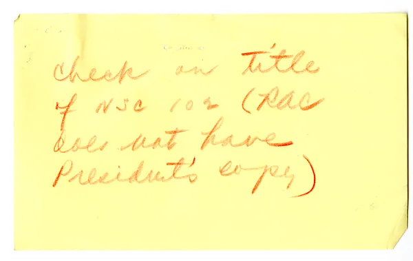 Note from the National Security Council
