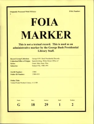 United Postal Workers Union 11/13/89 [OA 4421]