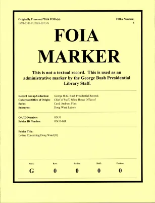 Letters Concerning Doug Wead [8]