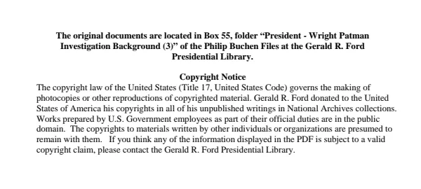 President - Wright Patman Investigation Background (3)