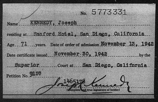 Kennedy, Joseph - 1942