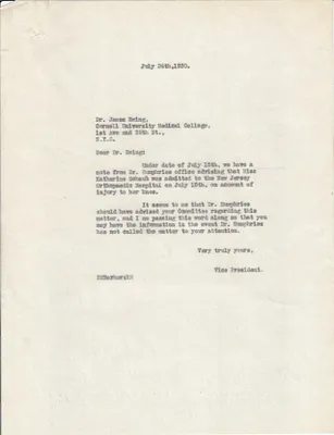 Letters Sent to James Ewing, July 24, 1930