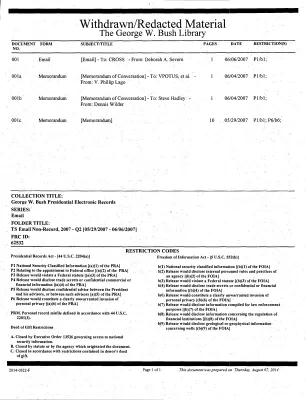 TS Email Non-Record, 2007 - Q2 [05/29/2007 - 06/06/2007]