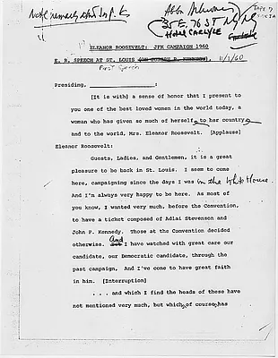Speech by Eleanor Roosevelt in St. Louis, Missouri, 1 November 1960