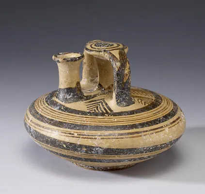 Stirrup Jar with Geometric Decoration