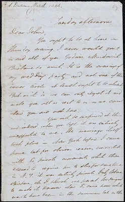 Charles Anderson Dana autograph letter signed to John Sullivan Dwight, [Brook Farm], [March 1846]