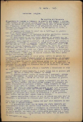 Bartolomeo Vanzetti typed letter to Luigia Vanzetti, [Charlestown], 10 March 1927