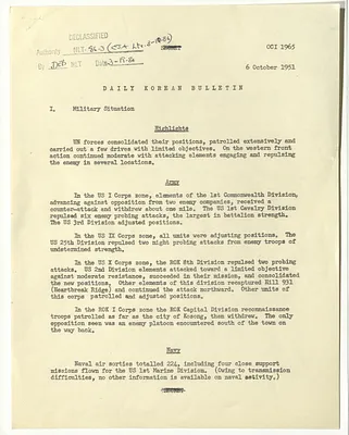 Memorandum, Daily Korean Bulletin