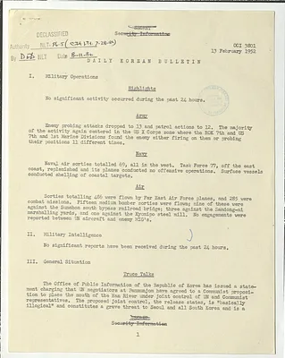 Memorandum, Daily Korean Bulletin