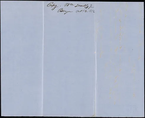 Copy of a letter from Samuel Warner to William Dwelly, 16 October 1852