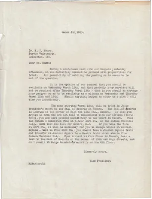 Letters Sent to Dr. R. B. Moore, March 5, 1930